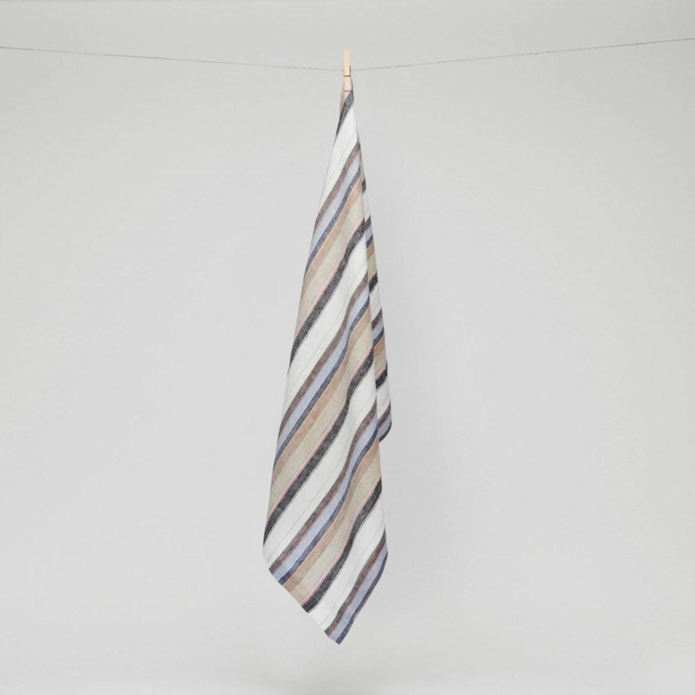 Pure Linen Stripe Tea Towel