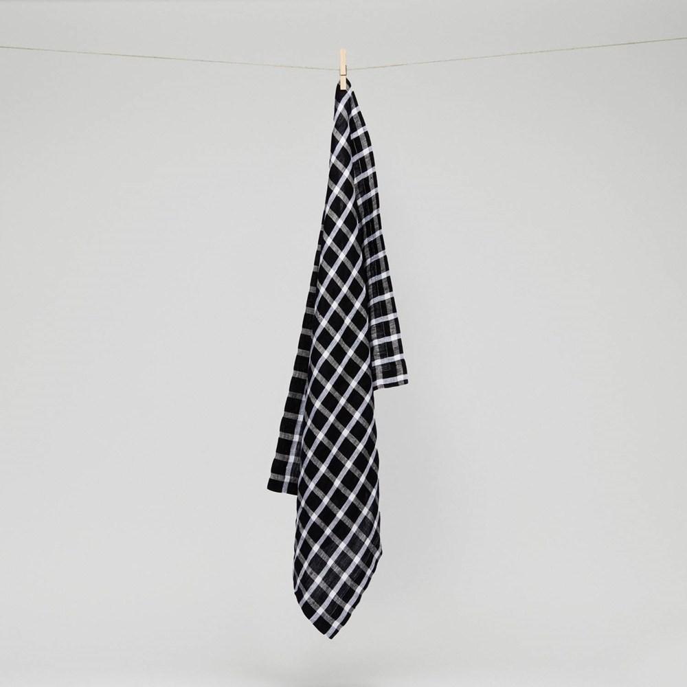 Pure Linen Grid Tea Towel. From $29.99. Available at George Street Linen