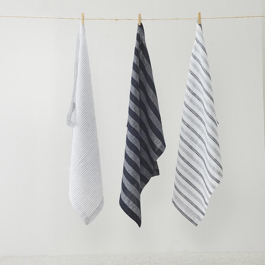 Pure Linen Stripe Tea Towel. From $79.99. Available at George Street Linen