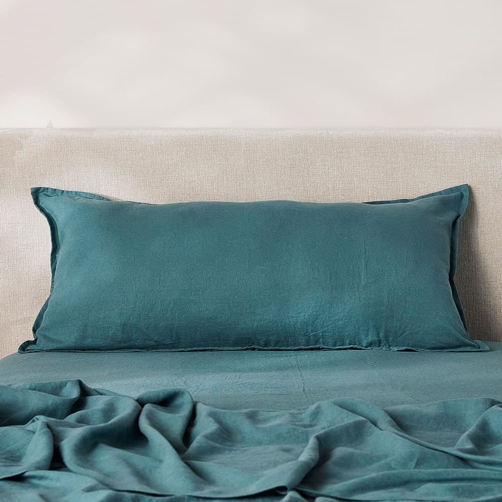 Pure Linen Bolster Pillow Cover. From $159.95. Available at George Street Linen