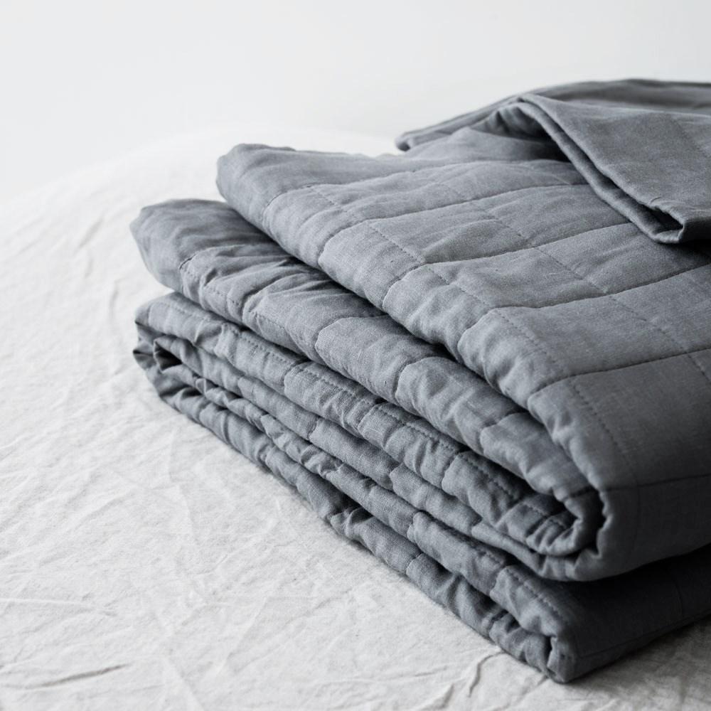 Pure Linen Quilted Coverlet