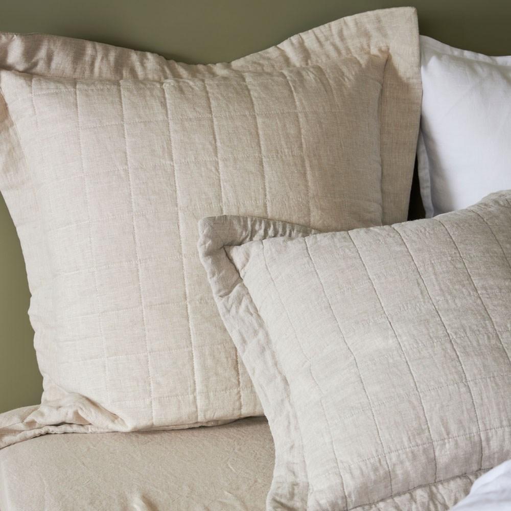 Pure Linen Quilted European Pillowcase. From $99.00. Available at George Street Linen