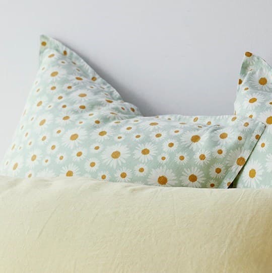 Pure Linen Printed European Pillowcase. From $89.00. Available at George Street Linen